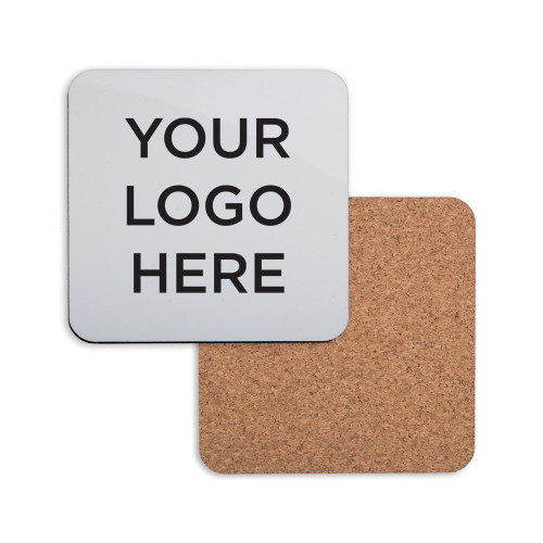 Hardboard Coaster w/Cork Backing-Blank Logo