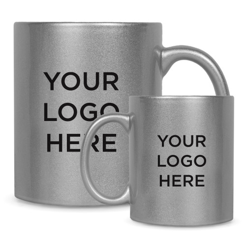 Full Color Silver Metallic Mug 11oz-Blank Logo