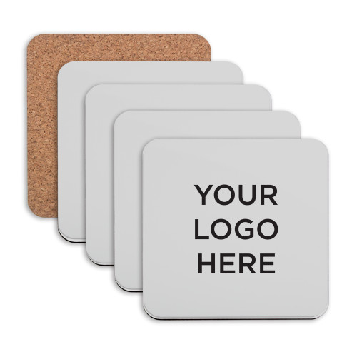 Hardboard Coaster w/Cork Backing 4/set-Blank Logo