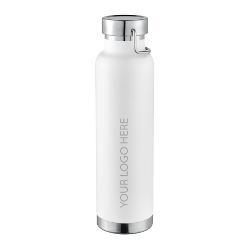 Thor Copper Vacuum Insulated White Bottle 22oz-Blank Logo Engraved