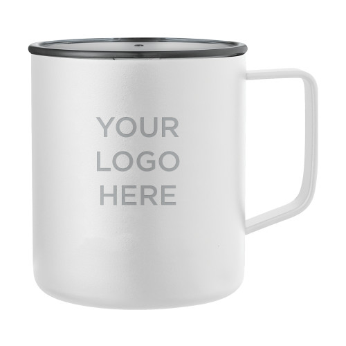 Rover Camp Vacuum Insulated White Mug 14oz-Blank Logo Engraved