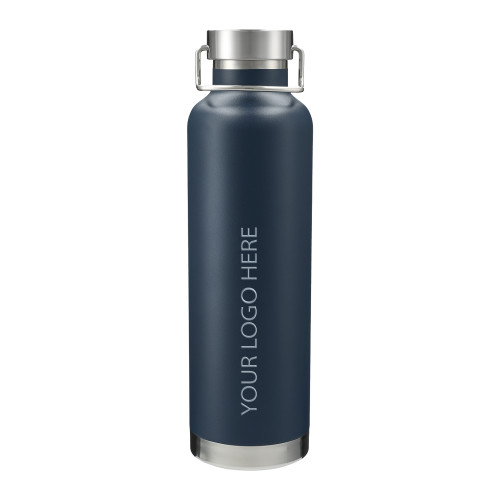 Thor Copper Vacuum Insulated Navy Bottle 32oz-Blank Logo Engraved