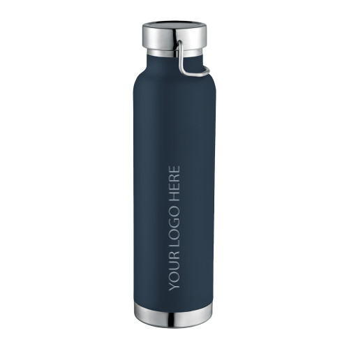 Thor Copper Vacuum Insulated Navy Bottle 22oz-Blank Logo Engraved