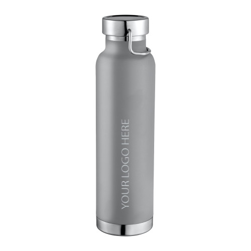 Thor Copper Vacuum Insulated Grey Bottle 22oz-Blank Logo Engraved