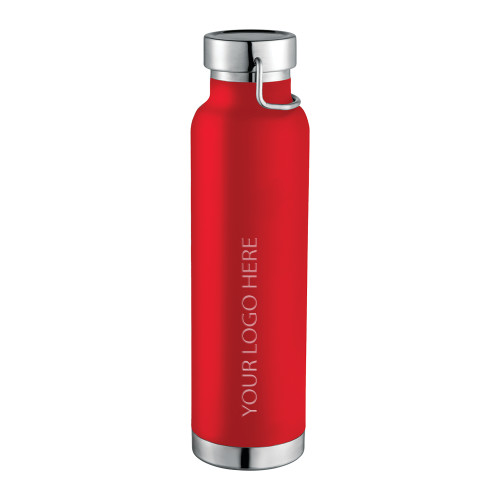 Thor Copper Vacuum Insulated Red Bottle 22oz-Blank Logo Engraved