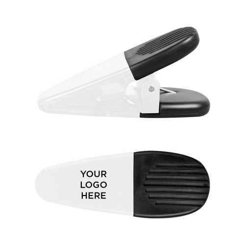 White Crocodile Clip/Magnet-Blank Logo