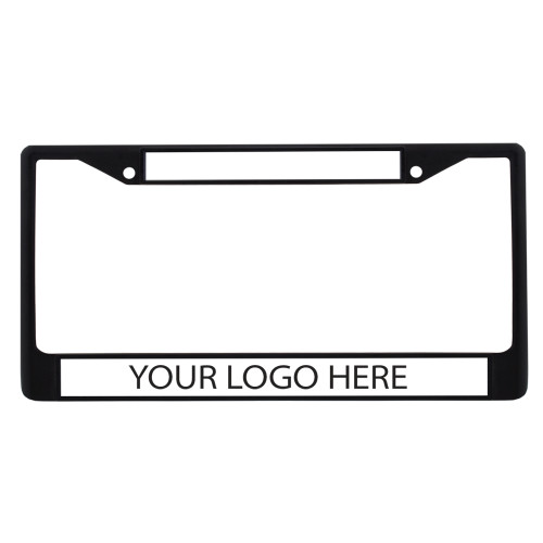Metal License Plate Frame in Black-Blank Logo
