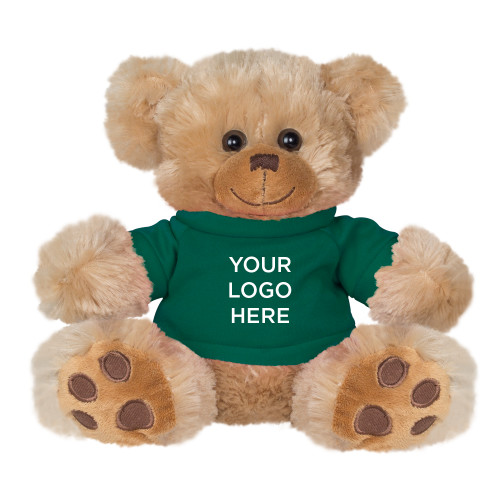 Plush Big Paw 8 1/2 inch Brown Bear w/Dark Green Shirt-Blank Logo