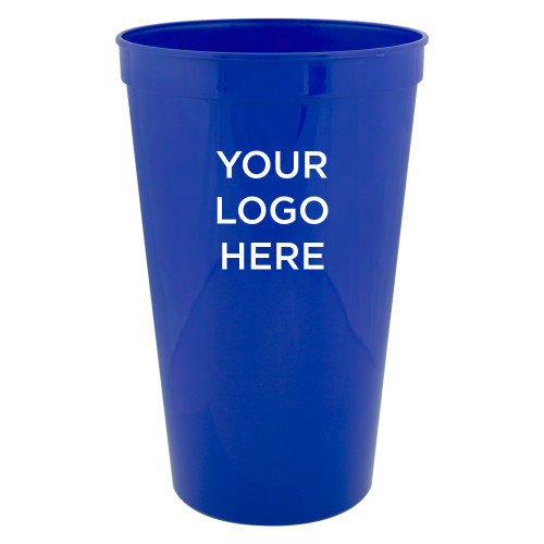 22 oz Royal Transparent Stadium Cup-Blank Logo