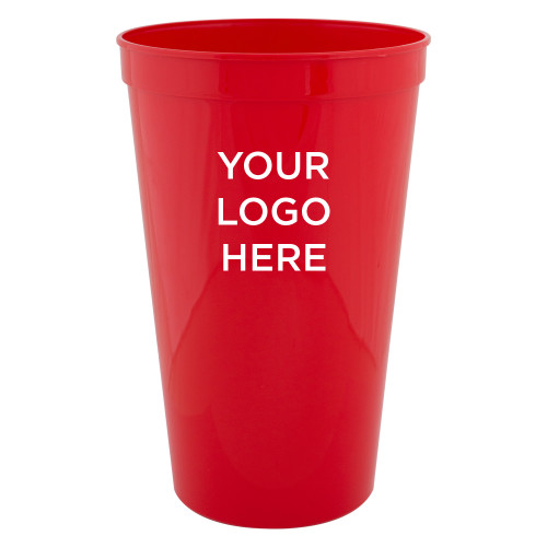 22 oz Red Transparent Stadium Cup-Blank Logo