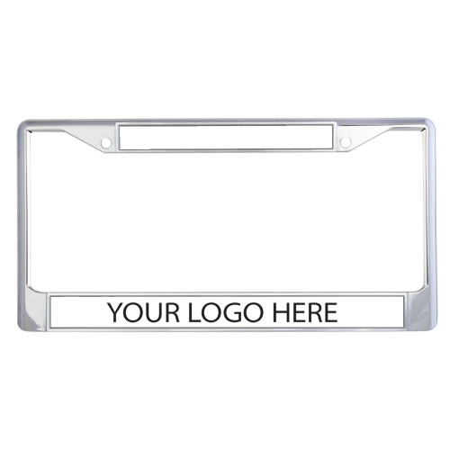 Metal License Plate Frame in Chrome-Blank Logo