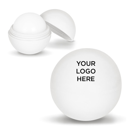 White Lip Moisturizer Ball-Blank Logo