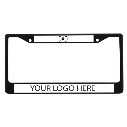 Dad Metal License Plate Frame in Black-Blank Logo