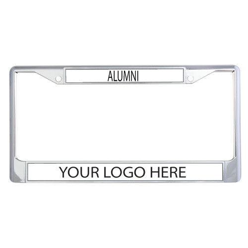 Alumni Metal License Plate Frame in Chrome-Blank Logo