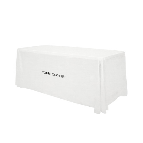 White 6 foot Table Throw-Blank Logo