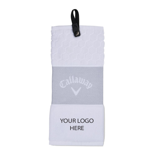 Callaway White Trifold Towel-Blank Logo
