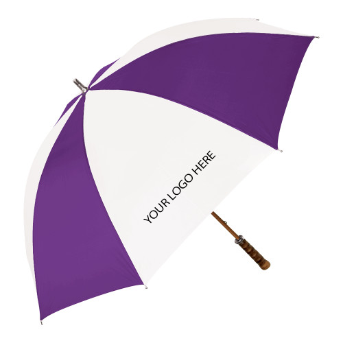 64 Inch Purple/White Umbrella-Blank Logo