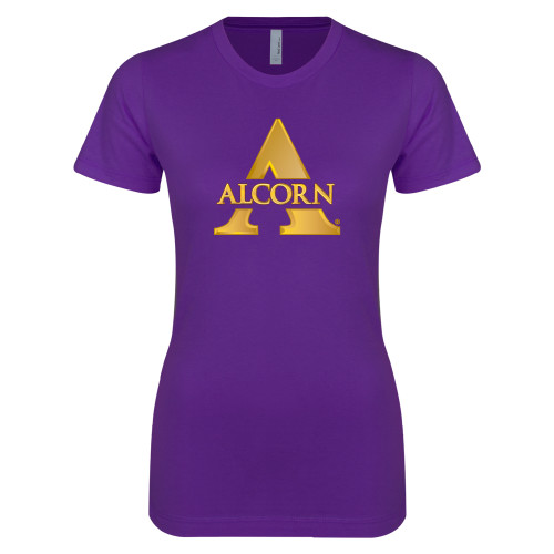  Next Level Womens Purple Boyfriend Tee - Alcorn A