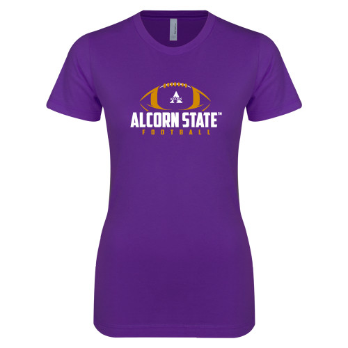  Next Level Womens Purple Boyfriend Tee - Alcorn State Football