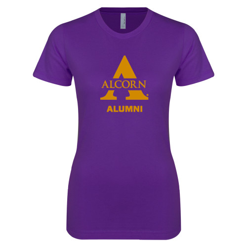  Next Level Womens Purple Boyfriend Tee - Alcorn Alumni