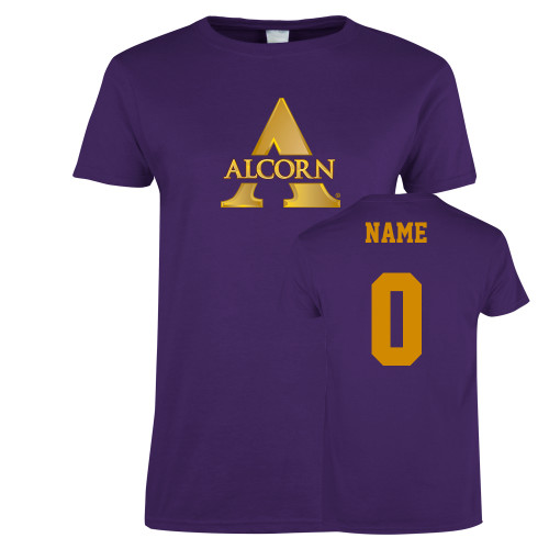  Womens Purple Short Sleeve Tee - Alcorn A
