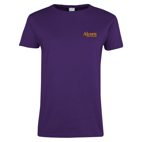 Womens Purple Short Sleeve Tee - Alcorn State University