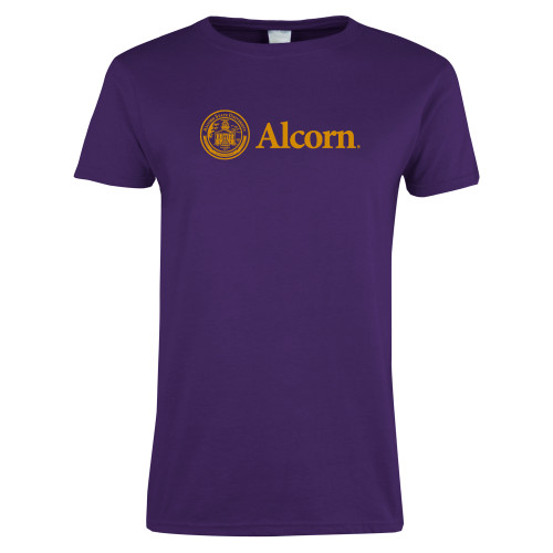  Womens Purple Short Sleeve Tee - Alcorn