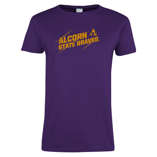  Womens Purple Short Sleeve Tee - Alcorn State Braves