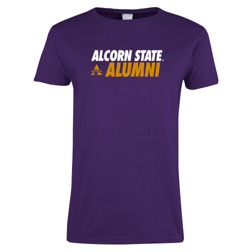  Womens Purple Short Sleeve Tee - Alcorn State Alumni