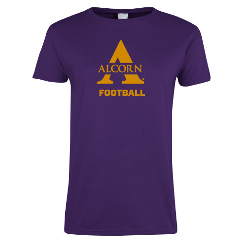  Womens Purple Short Sleeve Tee - Alcorn Football