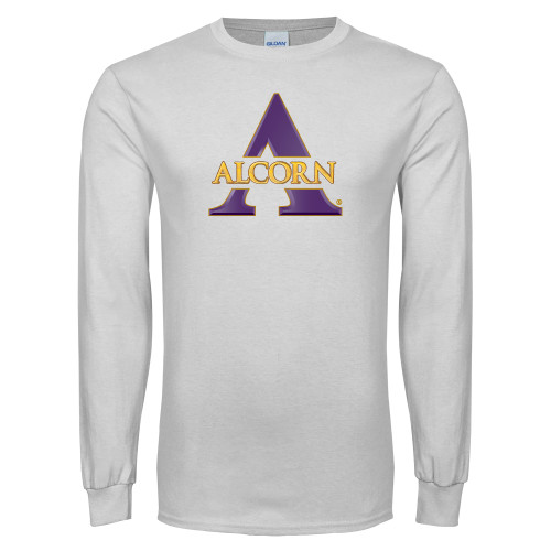  White Long Sleeve T Shirt - Alcorn A