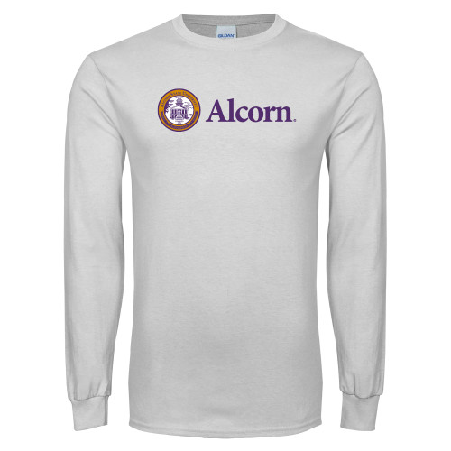  White Long Sleeve T Shirt - Alcorn