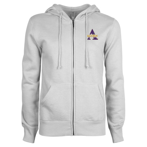  ENZA Womens White Fleece Full Zip Hoodie - Alcorn A
