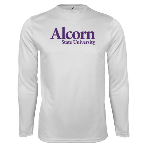 White Performance Long Sleeve Shirt - Alcorn State University