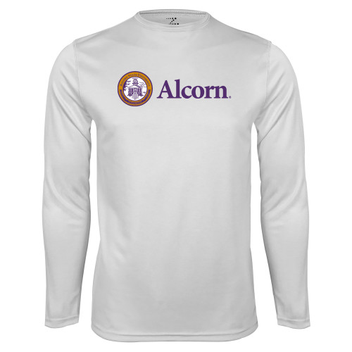  White Performance Long Sleeve Shirt - Alcorn