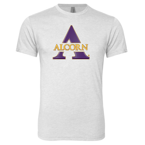  Next Level Heather White Triblend Tee - Alcorn A