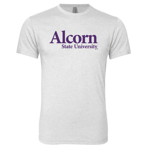  Next Level Heather White Triblend Tee - Alcorn State University