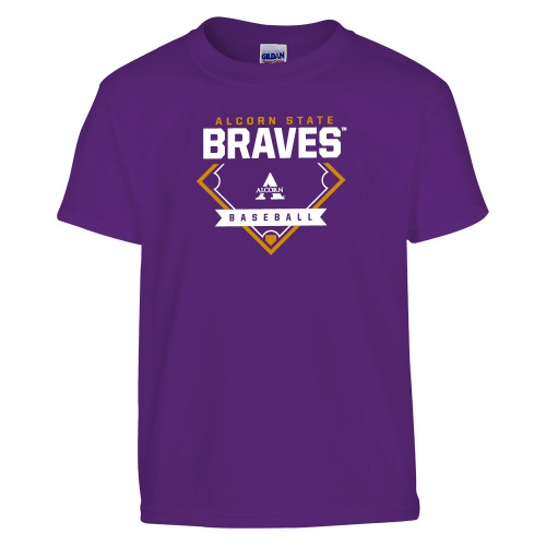  Youth Purple T Shirt - Alcorn State Baseball