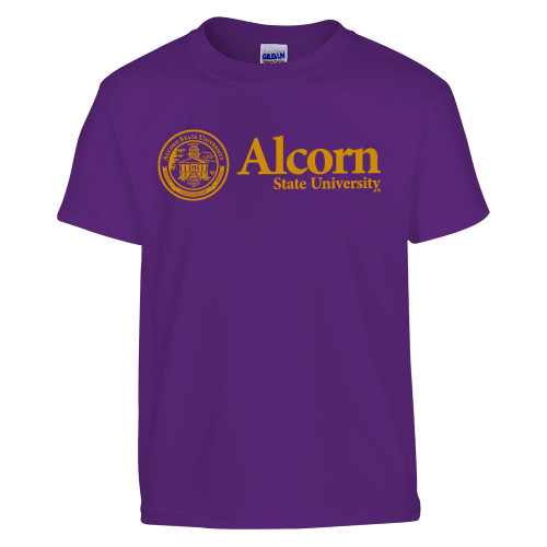  Youth Purple T Shirt - Alcorn State University Seal