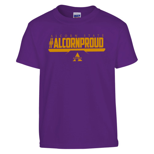  Youth Purple T Shirt - Alcorn Proud