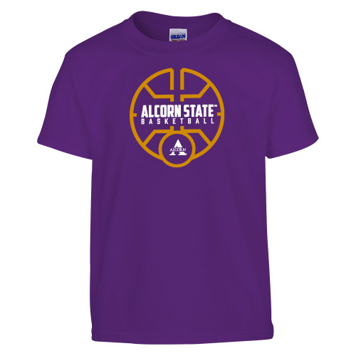  Youth Purple T Shirt - Alcorn State Basketball