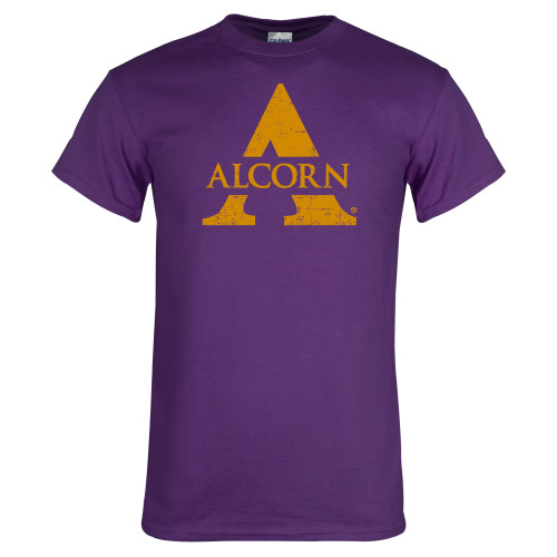  Purple T Shirt - Distressed Logo