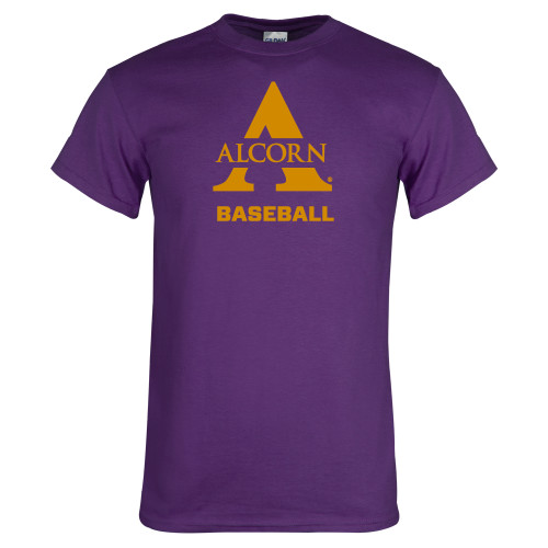  Purple T Shirt - Alcorn Baseball