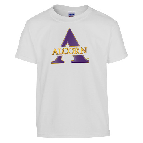  Youth White T Shirt - Alcorn A