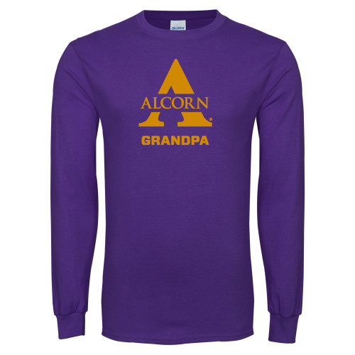  Purple Long Sleeve T Shirt - Alcorn Grandpa