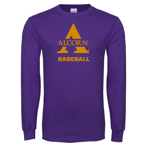  Purple Long Sleeve T Shirt - Alcorn Baseball