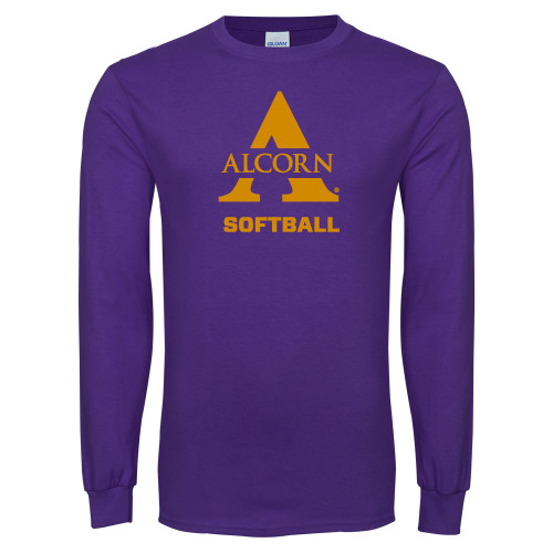  Purple Long Sleeve T Shirt - Alcorn Softball