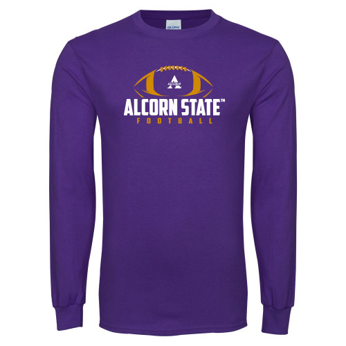  Purple Long Sleeve T Shirt - Alcorn State Football