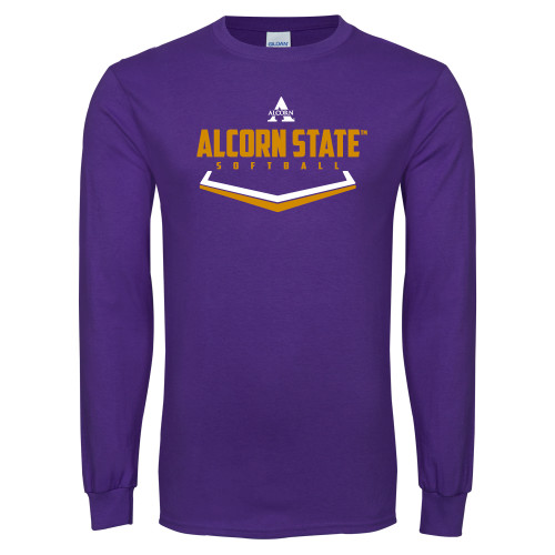  Purple Long Sleeve T Shirt - Alcorn State Softball