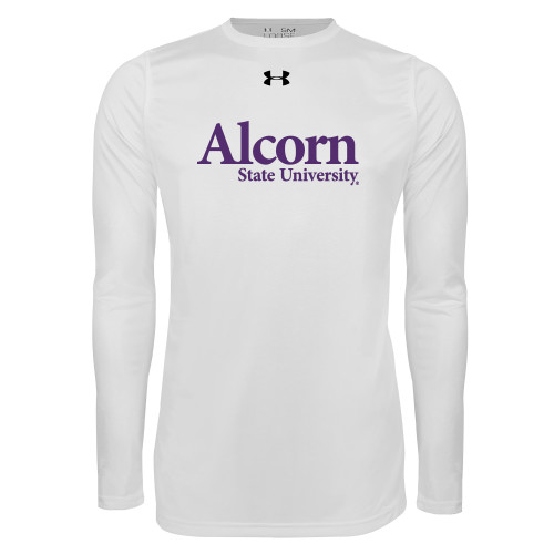  Under Armour White Long Sleeve Tech Tee - Alcorn State University